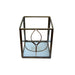 Candle Holder glass with Wire Leaf Design POSP