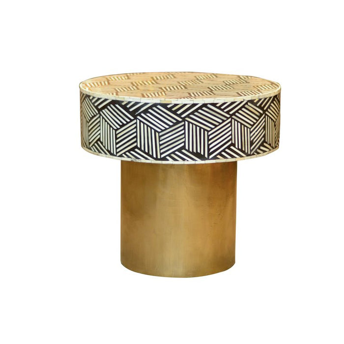 Griffin Bone Inlay Brass Table