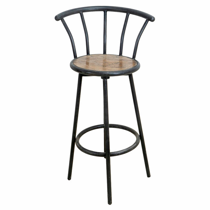 Amaru Iron and Teak Bar Chair