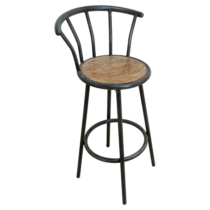 Amaru Iron and Teak Bar Chair