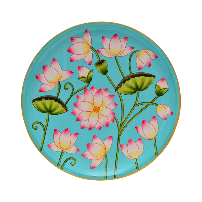 Teal Lotus Swamp Decorative Plate