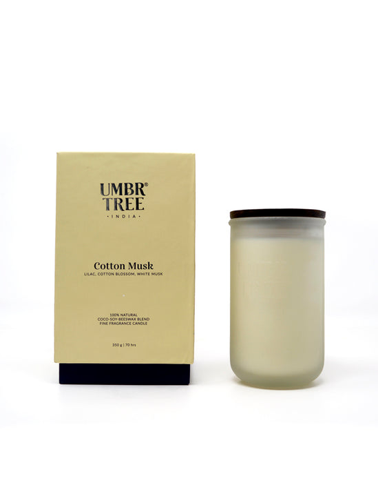 Cotton Musk Fragrance Candle - Glass Jar (large) UTRC
