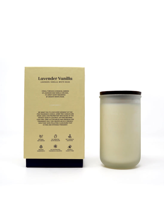 Lavender Vanilla Fragrance Candle - Glass Jar (large) UTRC