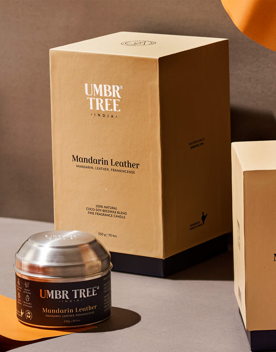 Mandarin Leather Fragrance Candle - Glass Jar (large)