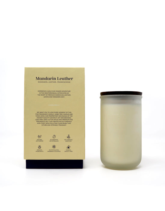 Mandarin Leather Fragrance Candle - Glass Jar (large) UTRC
