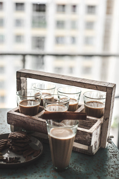 Chai Glasses & Wooden Crate DAEP