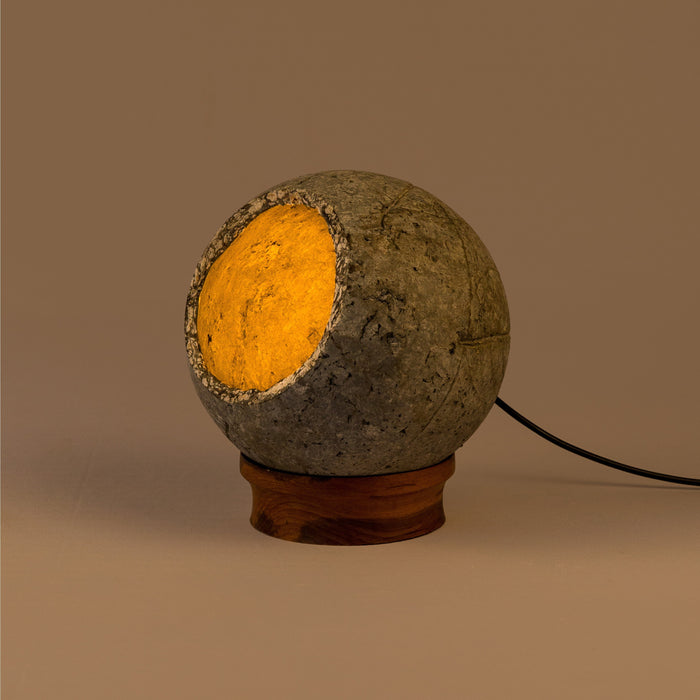 Woodlot Bulbous Table Lamp (Wooden Base) Oorjaa