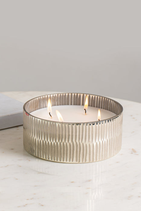 Ivory Gold Scented Candle Flat Bowl