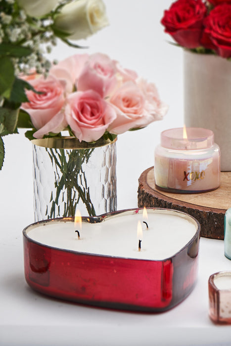 Red Sweetheart Scented Candle (Peony and Blush)